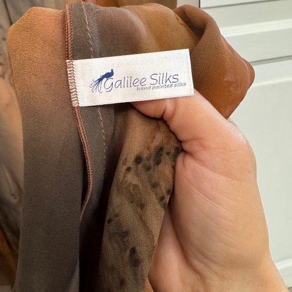 Elegant Sheer Women's Open Tank Top in Warm Tones 100% silk. Rare piece. - Picture 5 of 6